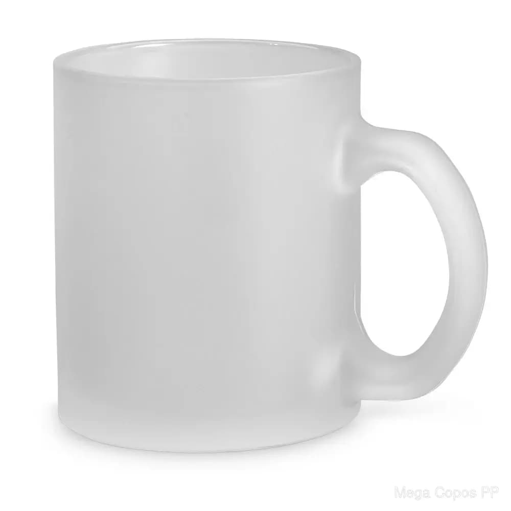 Caneca em vidro com efeito fosco 340 mL | Mega Copos PP