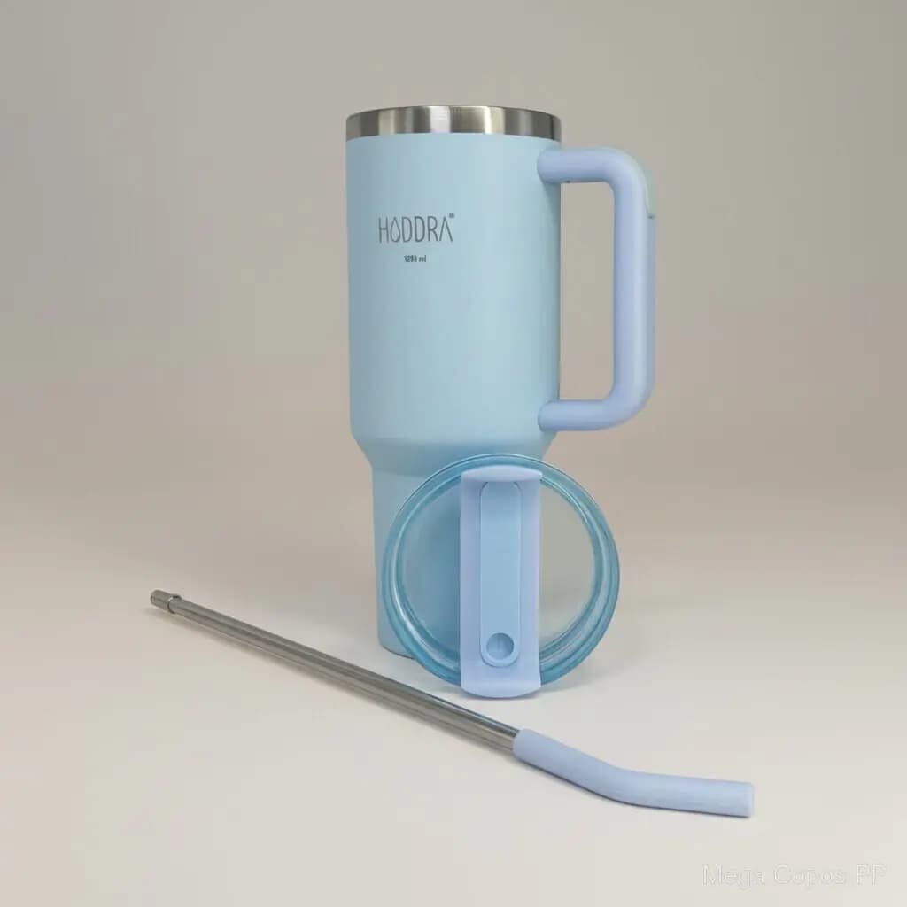 Copo Térmico com Canudo INOX 1200ml - Linha H580 | Mega Copos PP