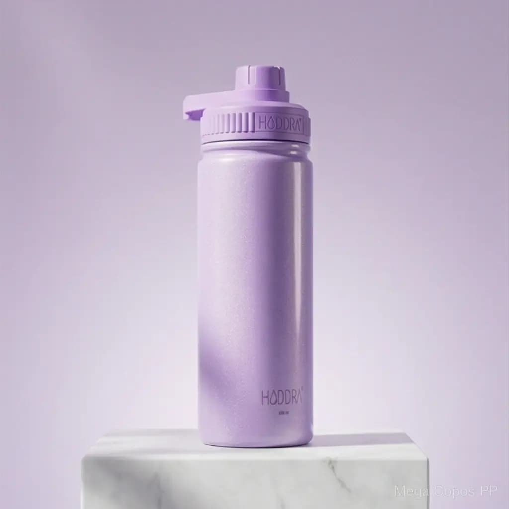 Garrafa Térmica Perolada 600ml Lilas | Mega Copos PP
