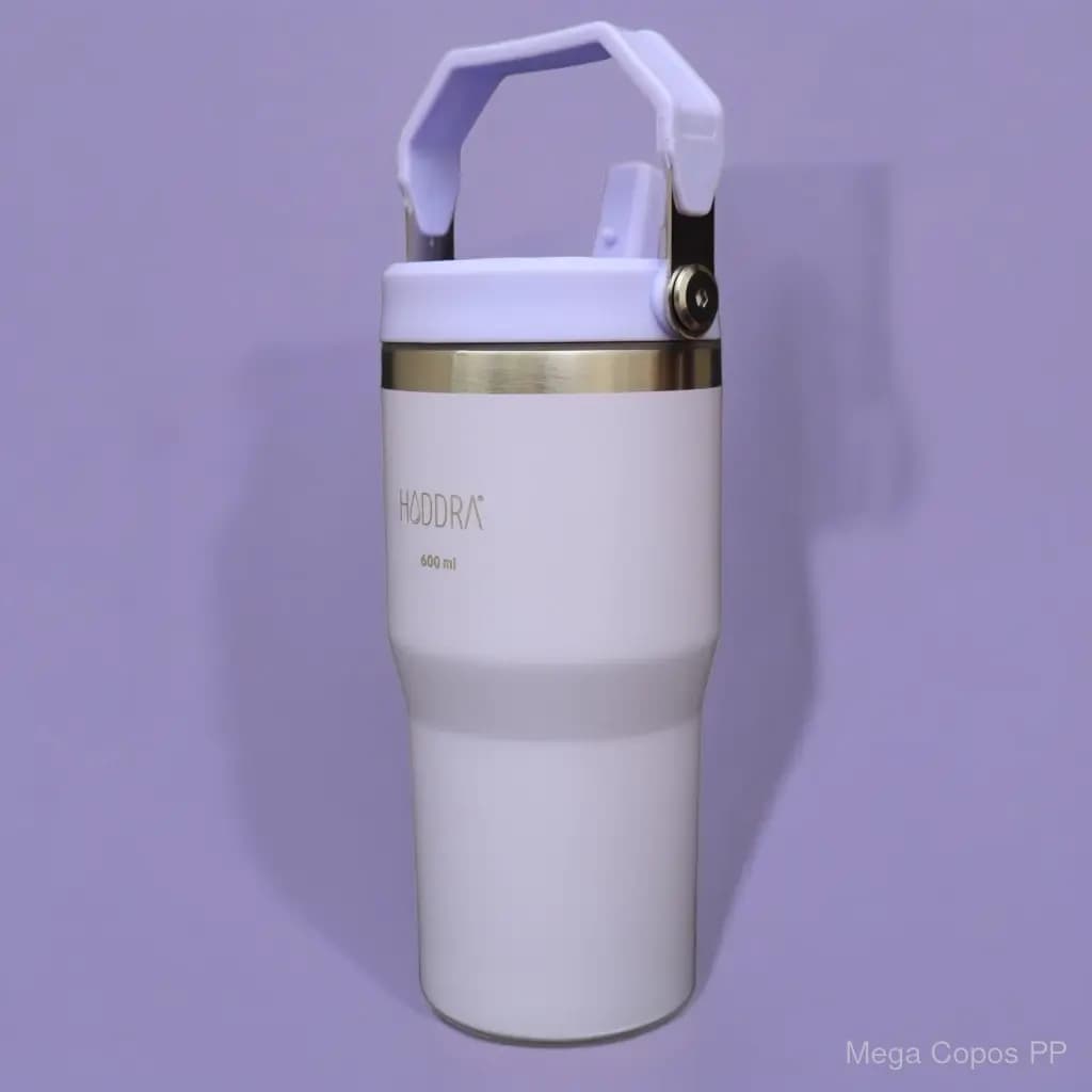 Copo Térmico 600ml com Alça e Canudo | Mega Copos PP