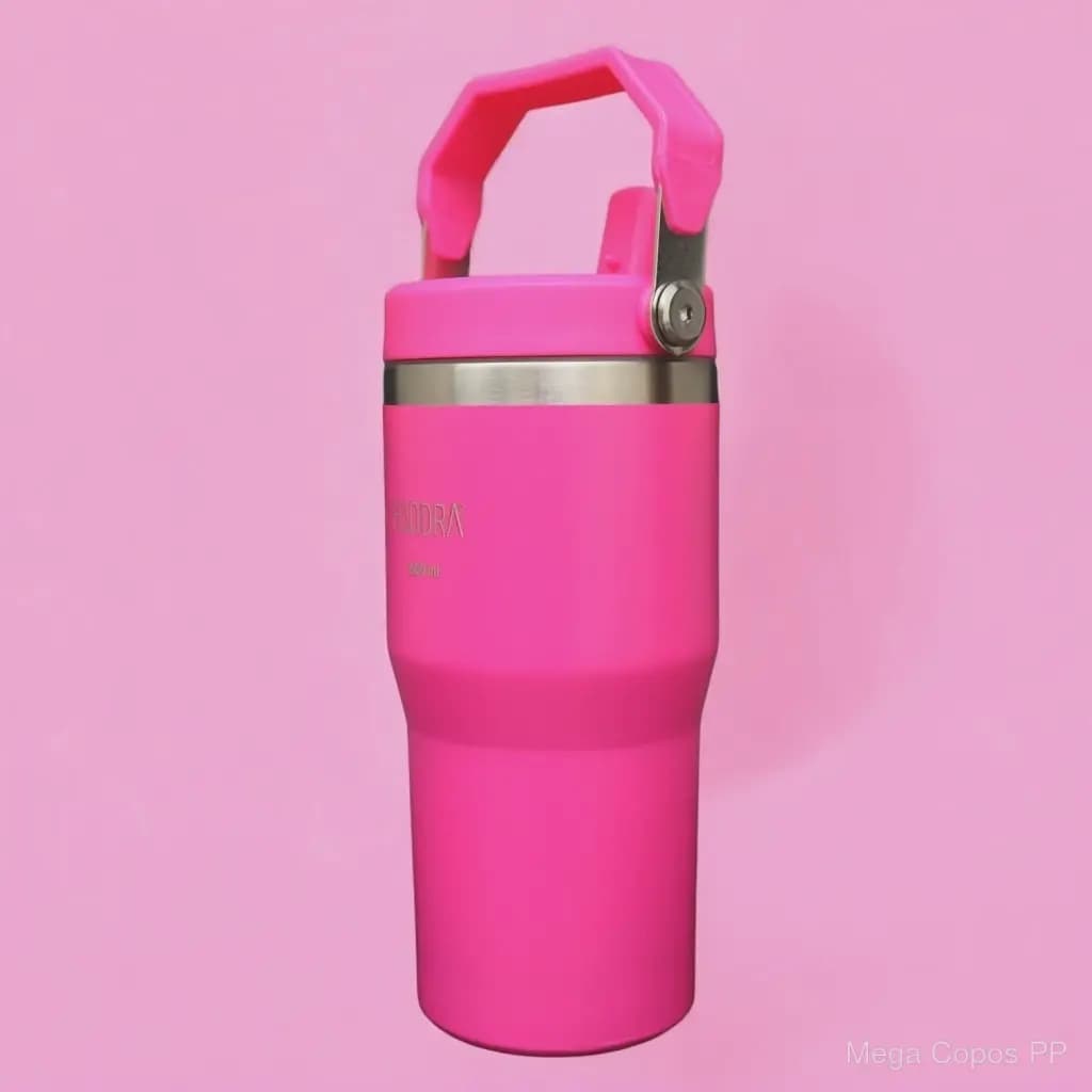 Copo Térmico 600ml com Alça e Canudo | Mega Copos PP