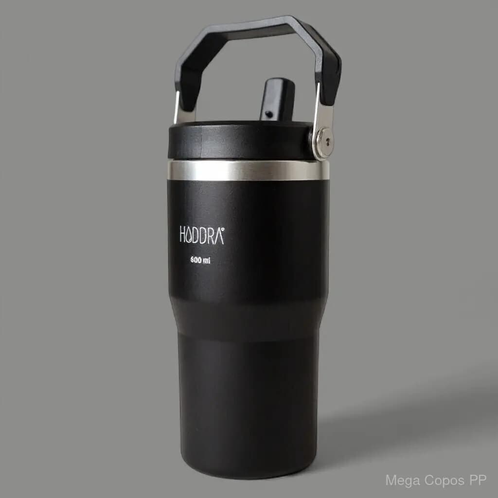 Copo Térmico 600ml com Alça e Canudo | Mega Copos PP