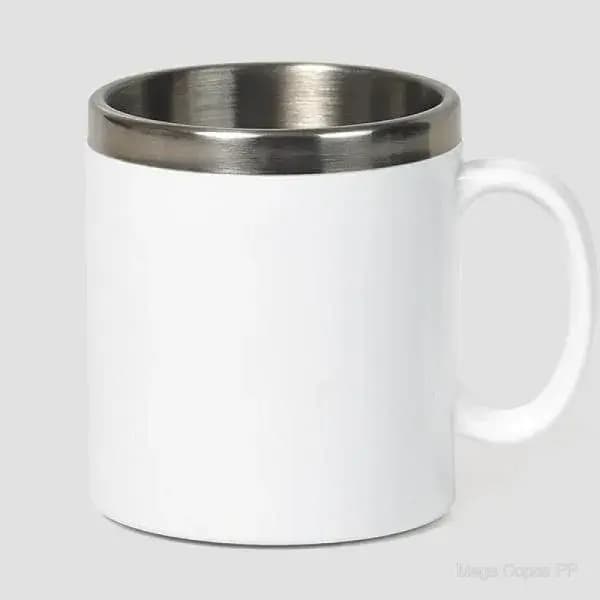 Caneca em Aço Inox/Poliestireno - 300 Ml | Mega Copos PP
