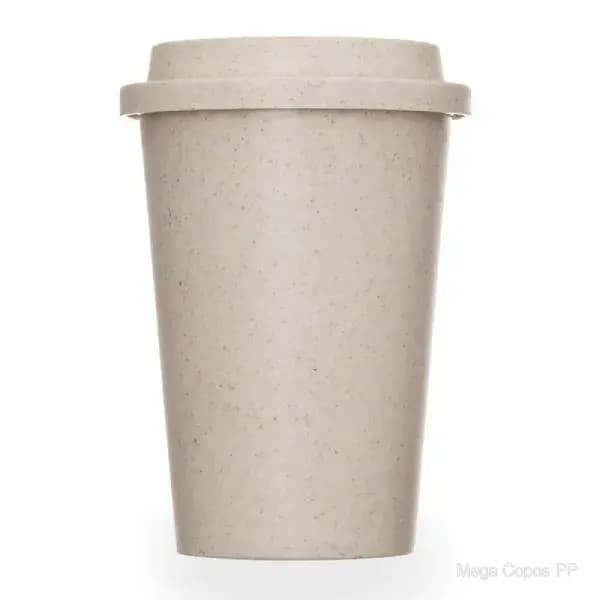 Copo em Fibra de Bambu com Tampa - 450ml | Mega Copos PP