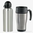 Conj. de Squeeze e Caneca em Aço Inox  600/410 Ml- 2 Pçs | Mega Copos PP