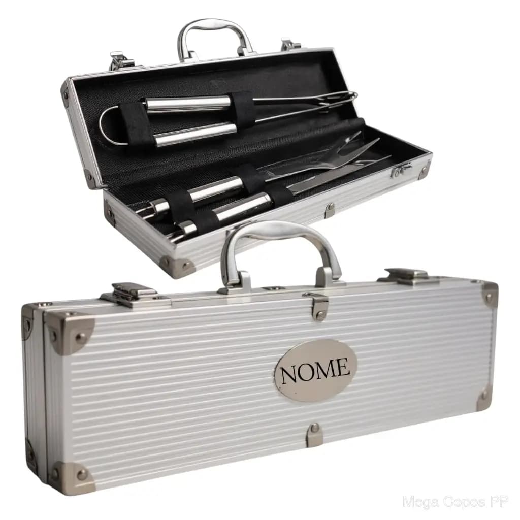 Kit Churrasco 3 Peças Com Maleta de Alumínio | Mega Copos PP