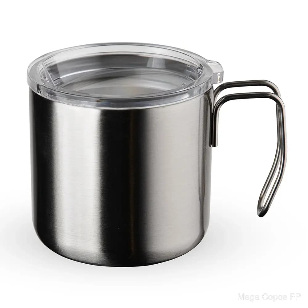 Caneca Inox Parede Dupla 350ml | Mega Copos PP