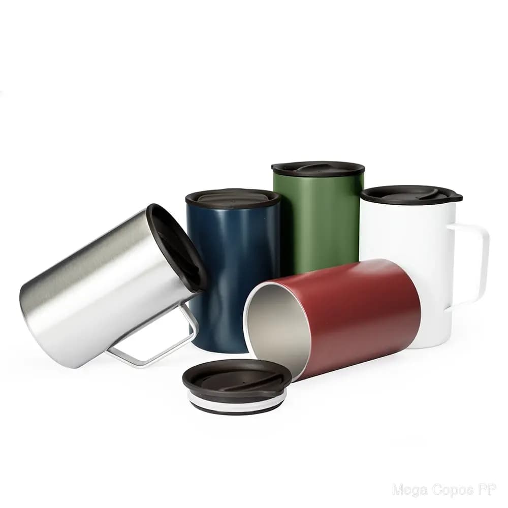 Caneca Inox Parede Dupla 350ml | Mega Copos PP