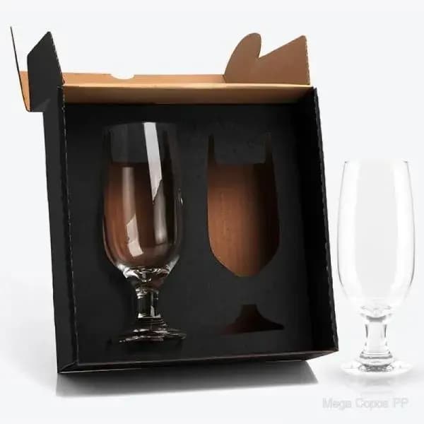 Jogo de Copos Vidro P/Cerveja / Drink 300 Ml - 2 Pçs | Mega Copos PP