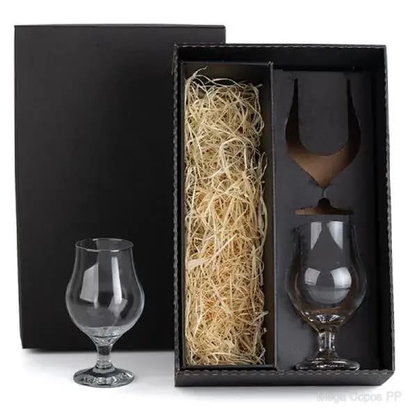 Jogo de Copos de Vidro para Cerveja 400 Ml - 2 Pçs - com Espaço para a Garrafa | Mega Copos PP