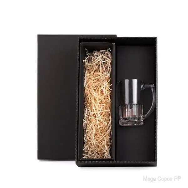 Caneca de Vidro para  Chopp / Cerveja - 340 Ml - 1 Pç - com Espaço para a Garrafa | Mega Copos PP