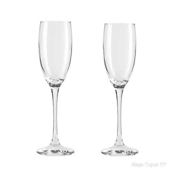 Kit de Taças de Vidro para Champagne 190 Ml - 2 Pçs  | Mega Copos PP