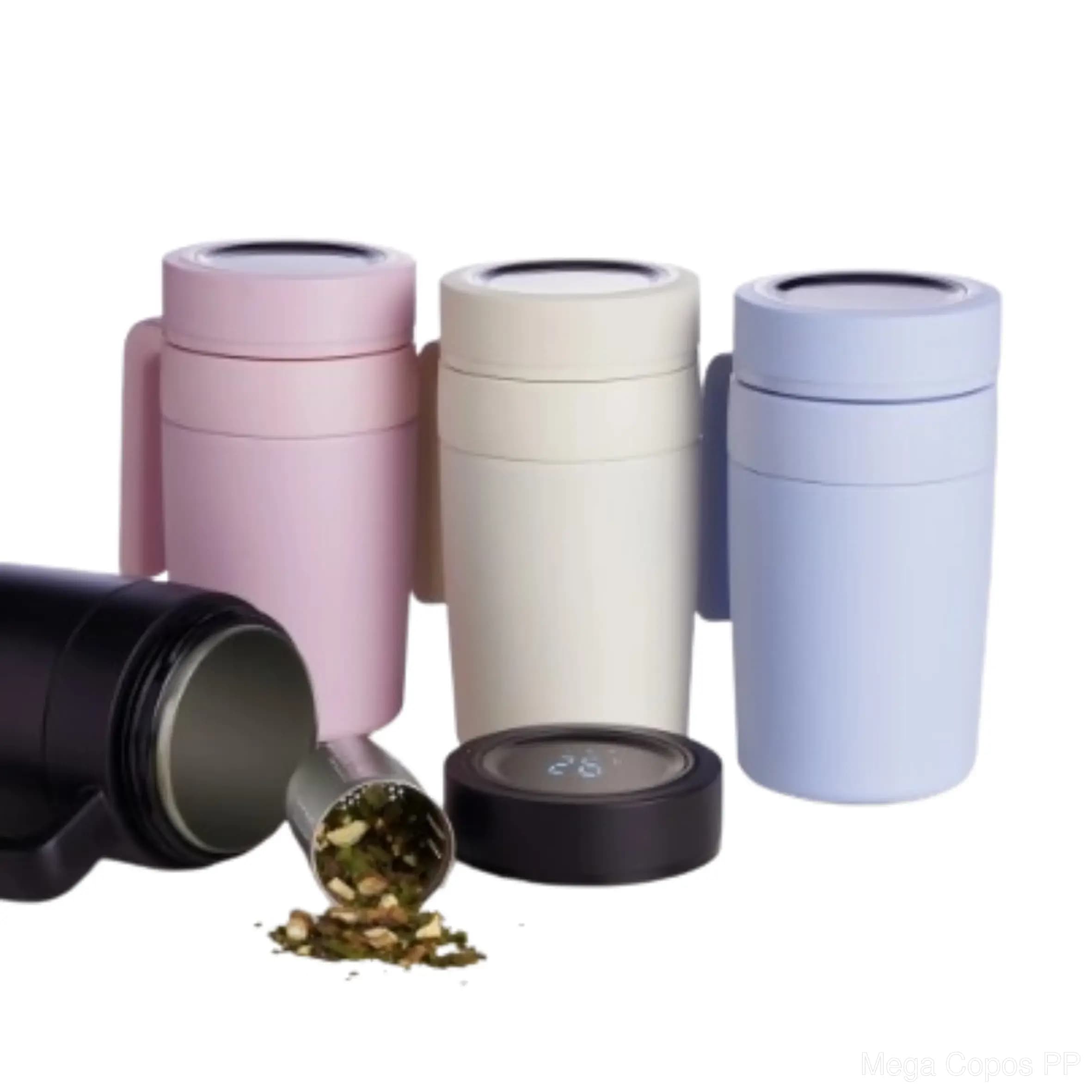 Caneca Térmica Inox 500ml com Display LED | Mega Copos PP