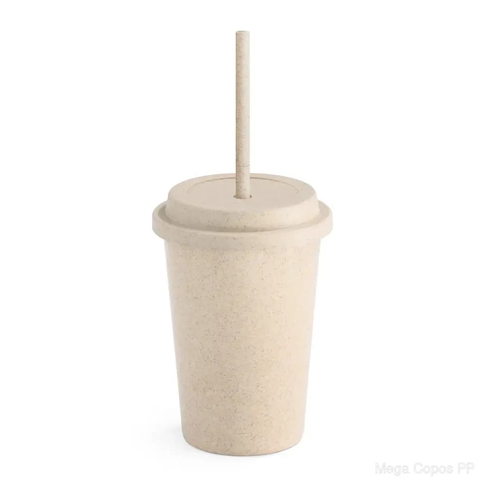 Copo de viagem em fibra de bambu (60%) e PP (40%) 450 mL | Mega Copos PP