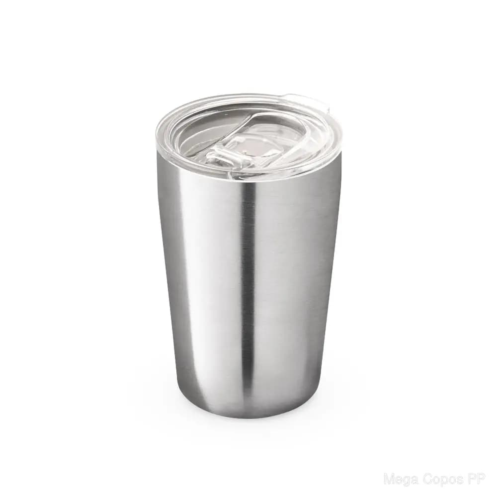 Copo de viagem para sublimação em aço inox de parede dupla térmica, isolada a vácuo 380 mL | Mega Copos PP