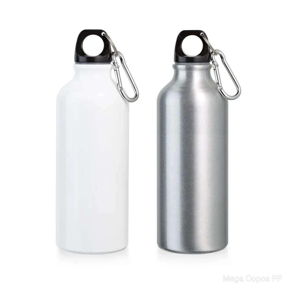 Squeeze em alumínio para sublimação com mosquetão 500 mL | Mega Copos PP