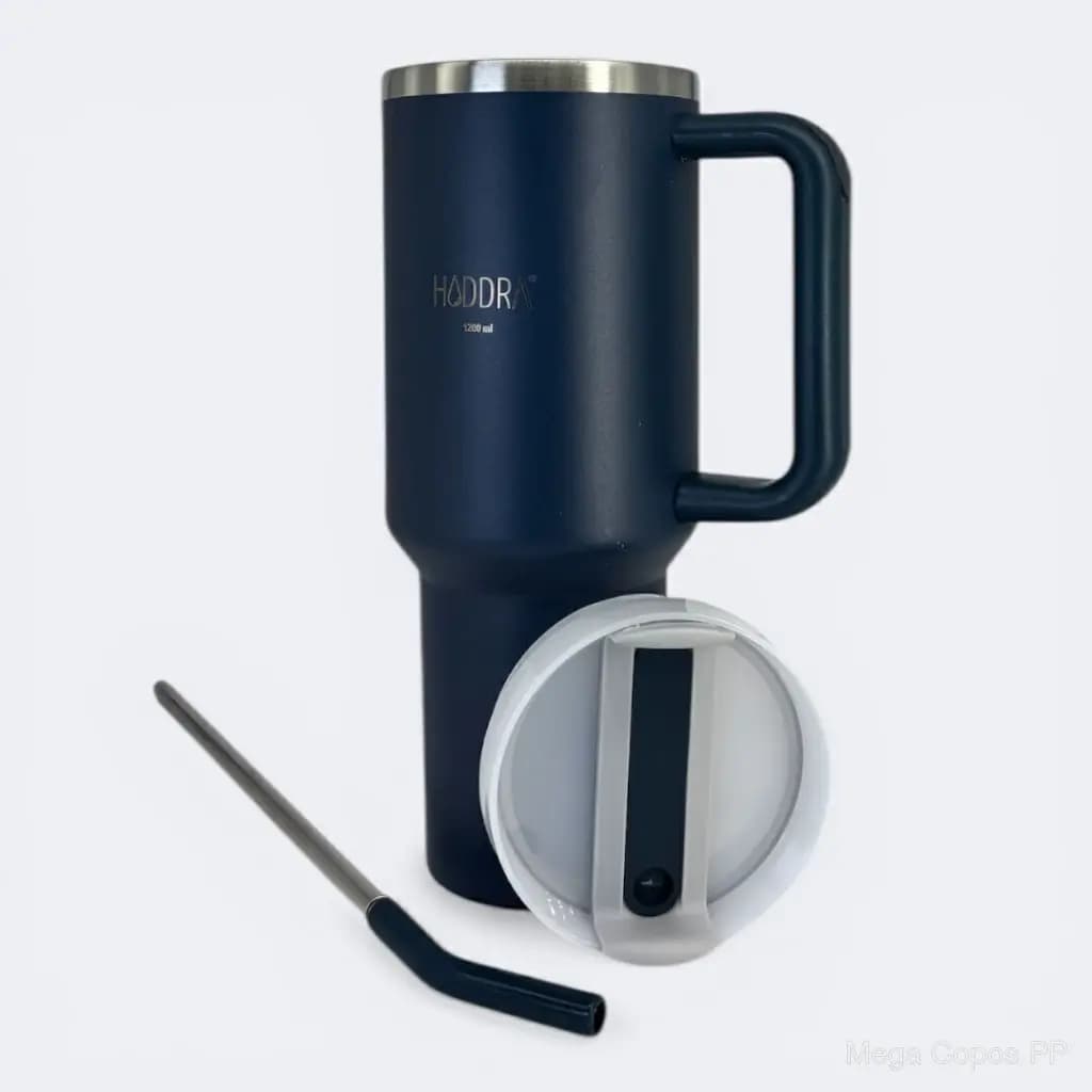 Copo Térmico com Canudo INOX 1200ml - Linha H520 | Mega Copos PP