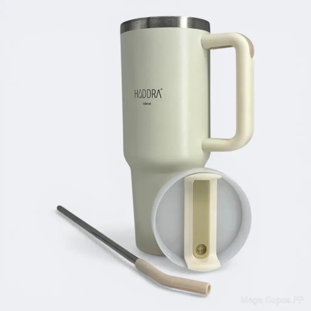 Copo Térmico com Canudo INOX 1200ml - Linha H520 | Mega Copos PP