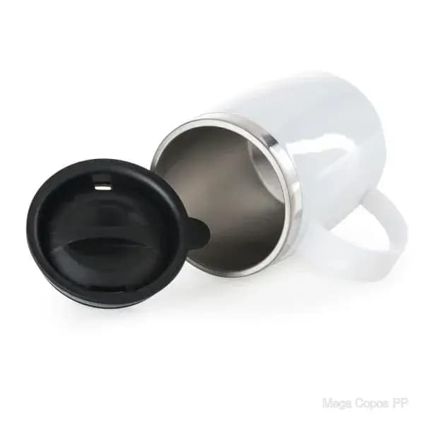 Caneca em Aço Inox / Poliestireno - 400 Ml | Mega Copos PP