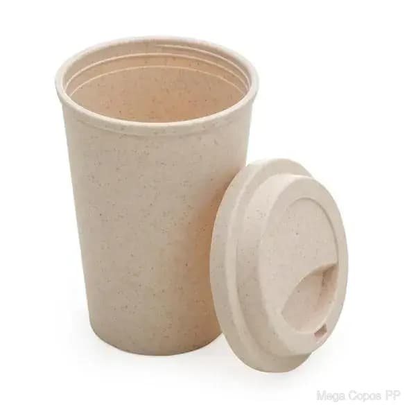 Copo em Fibra de Bambu com Tampa - 450ml | Mega Copos PP