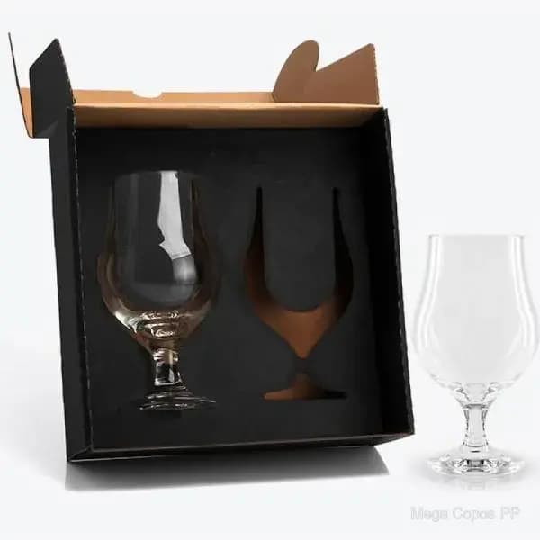 Jogo de Copos Vidro P / Cerveja / Drink 400 Ml - 2 Pçs | Mega Copos PP