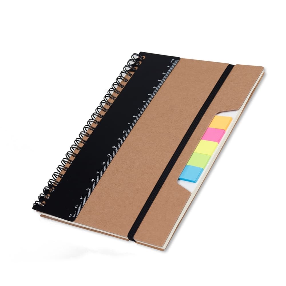 Caderno com Régua e Autoadesivos