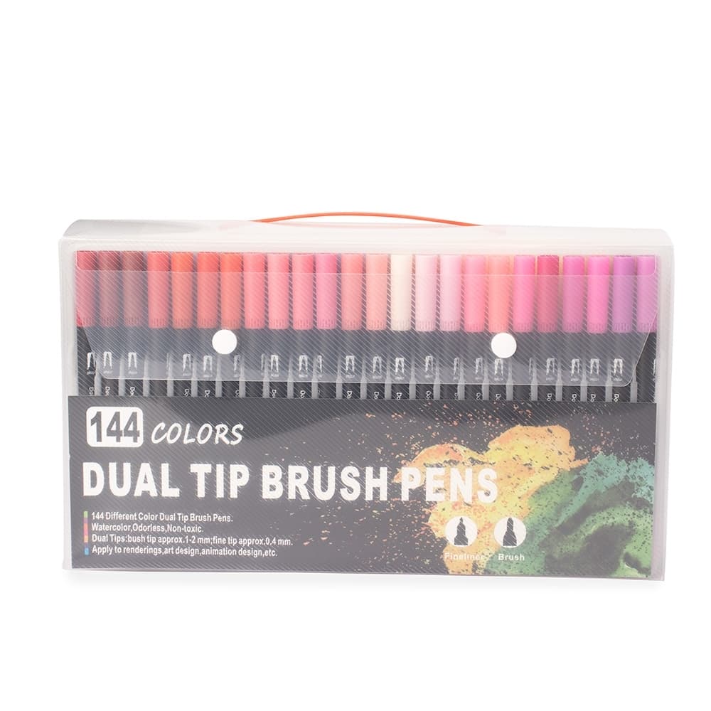 Kit Canetinhas Ponta Dupla 144 Cores