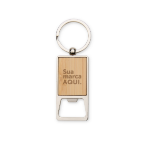 Chaveiro Metal Abridor Retangular Bambu